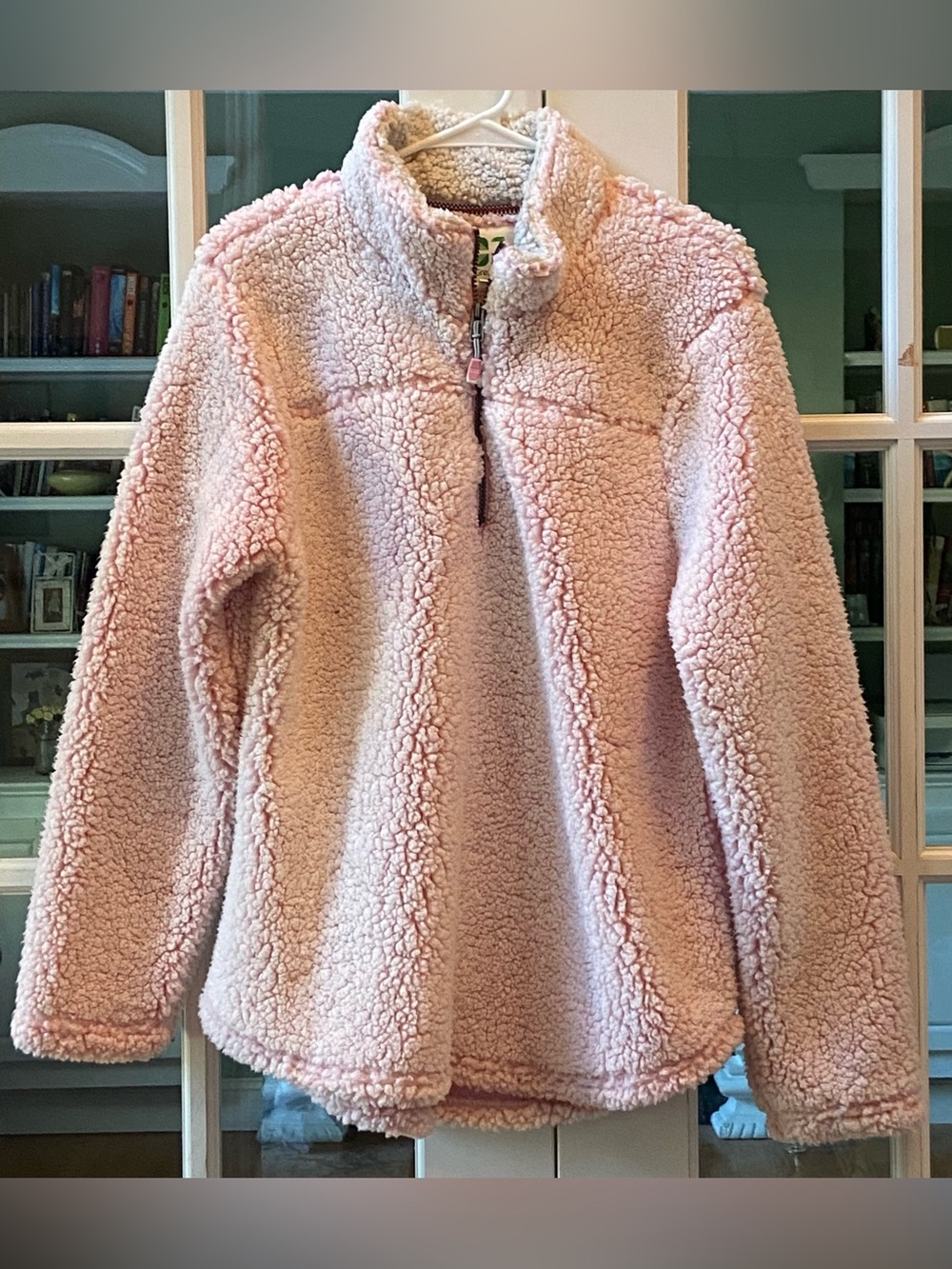Green Tea Pink Sherpa 1/4 Zip Jacket Size XL